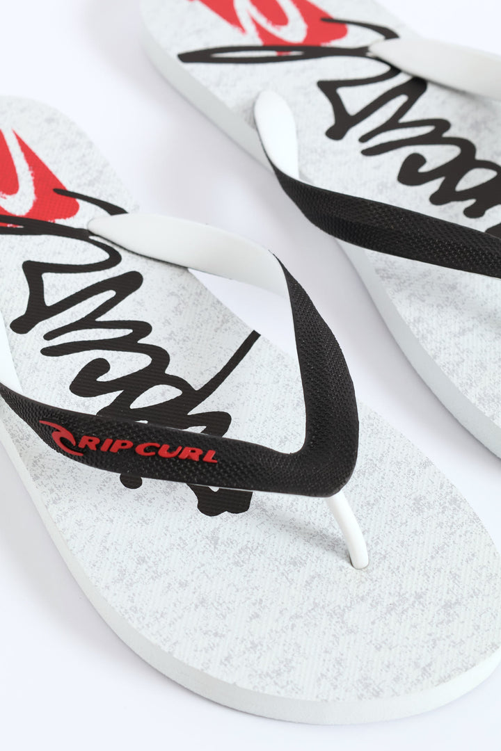 Archive Script Bloom Open Toe Flip Flop - White