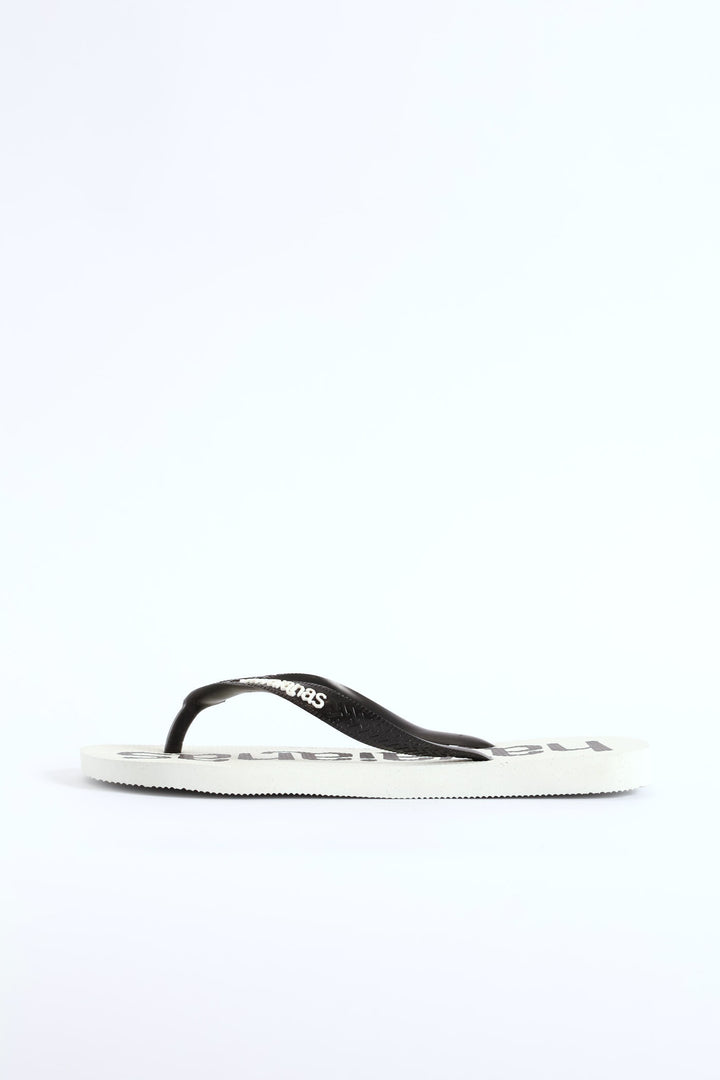 Top Logo Mania 2 Flip Flop - White/Black