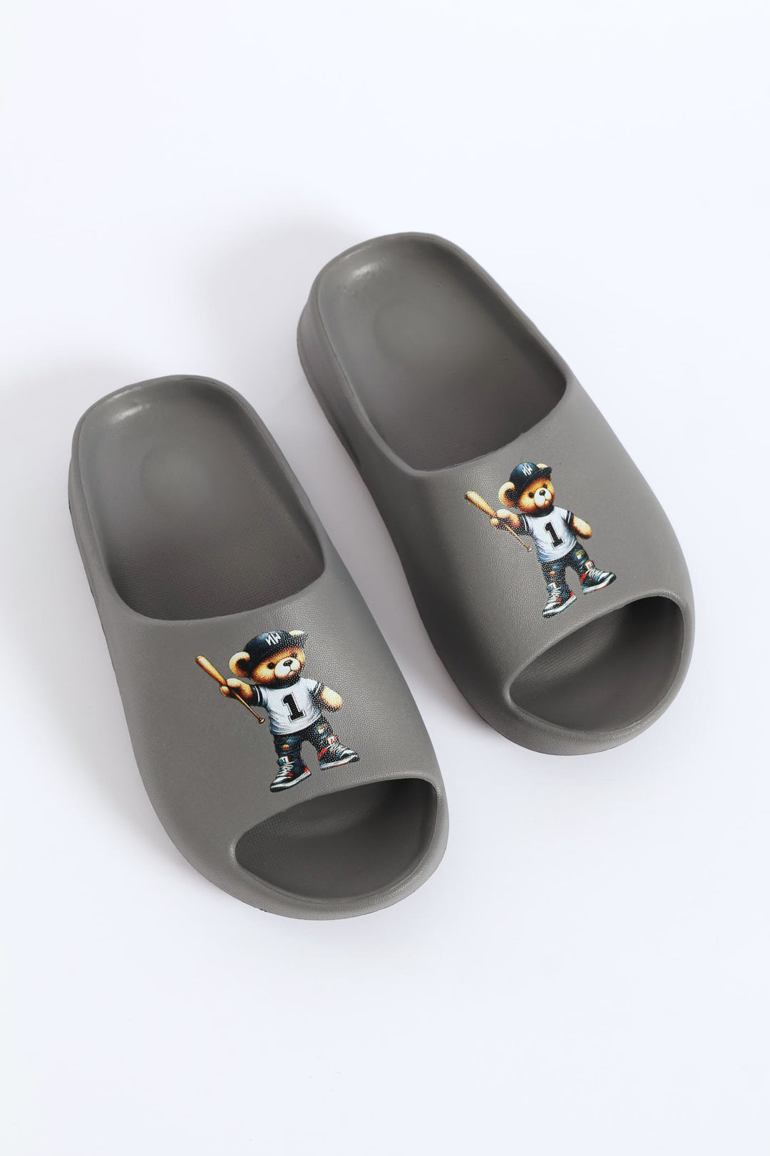 Boys Bear Moulded Slide - Grey