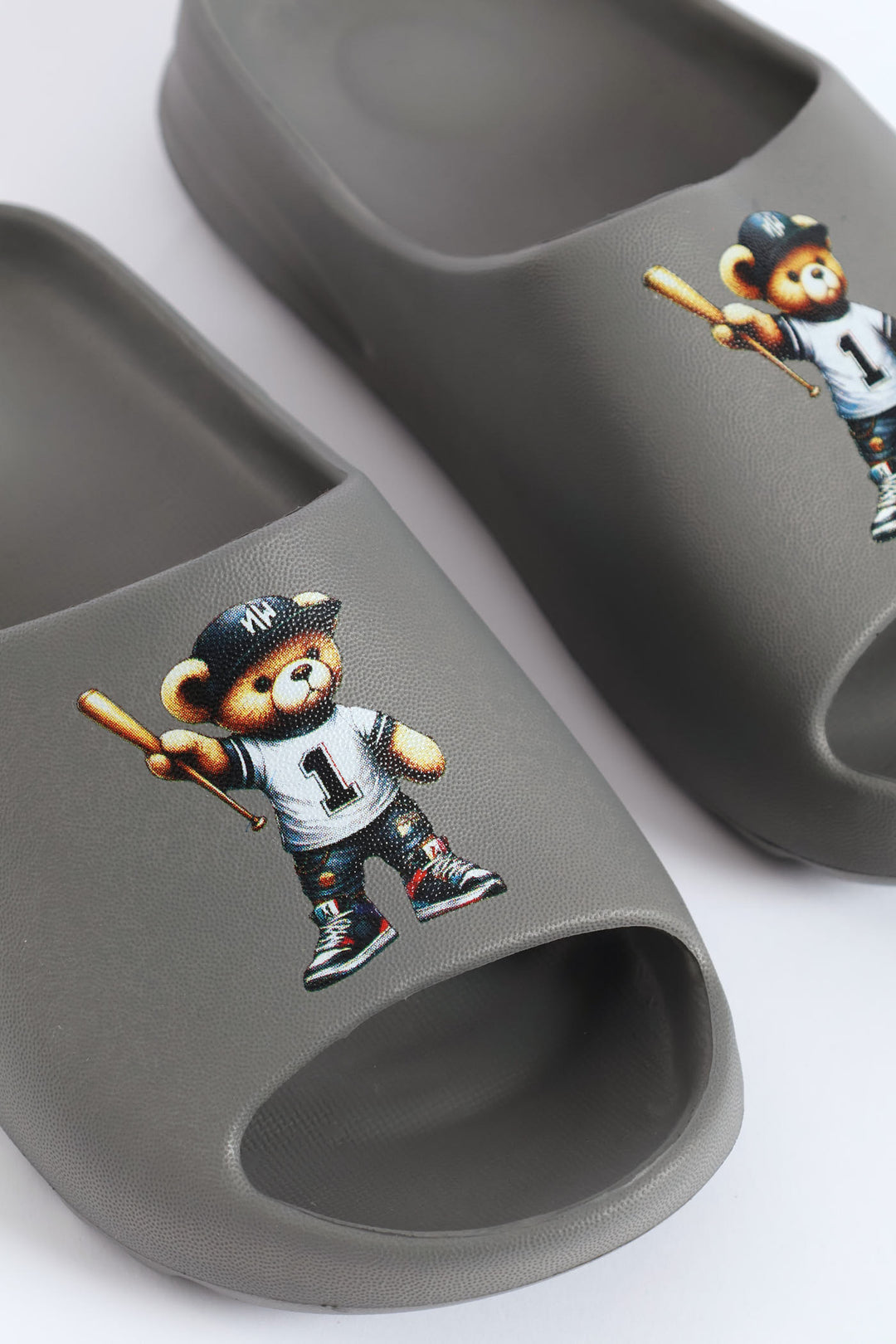 Boys Bear Moulded Slide - Grey