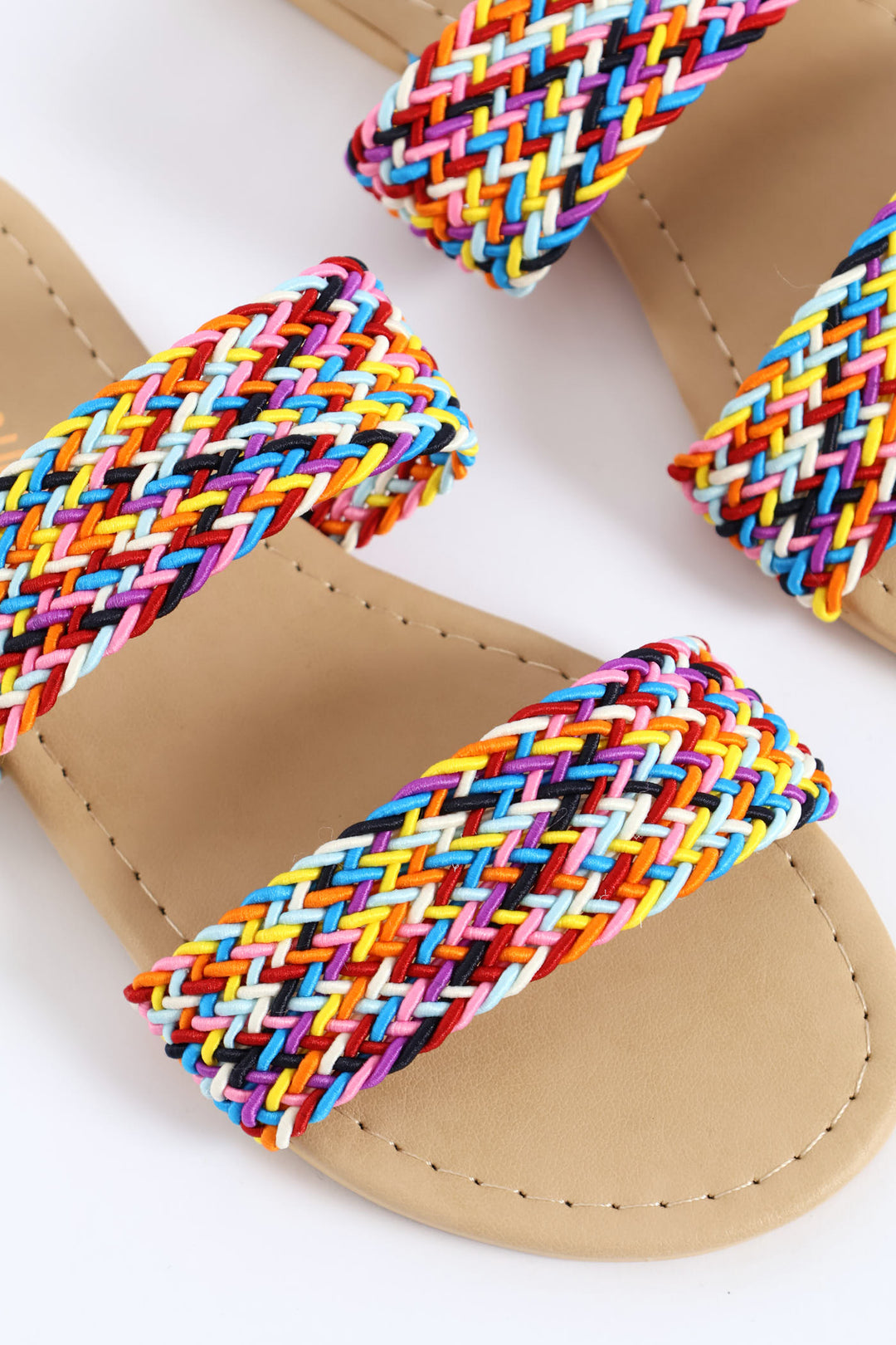 Girls Double Band Mule Sandal - Multi