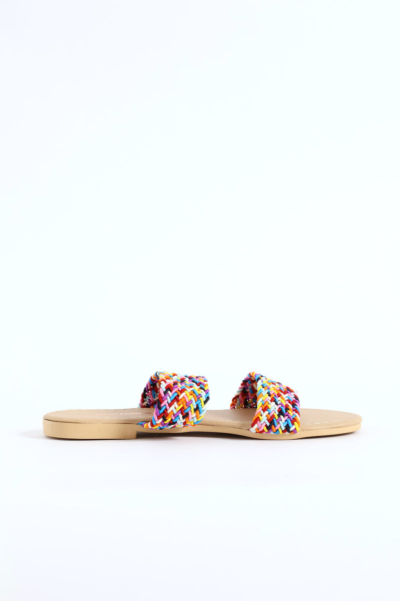 Girls Double Band Mule Sandal - Multi
