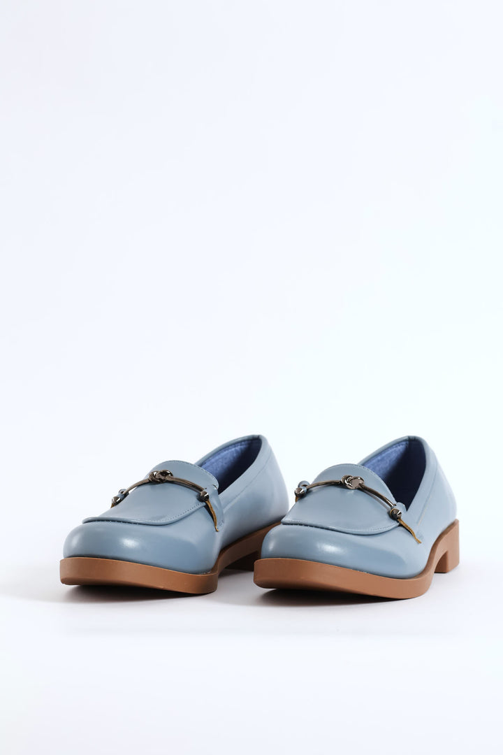 Knot Metal Trim Loafer - Duck Egg