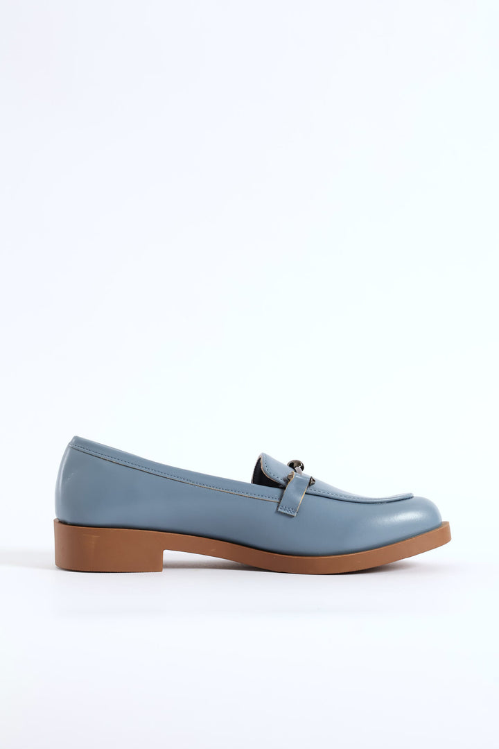 Knot Metal Trim Loafer - Duck Egg