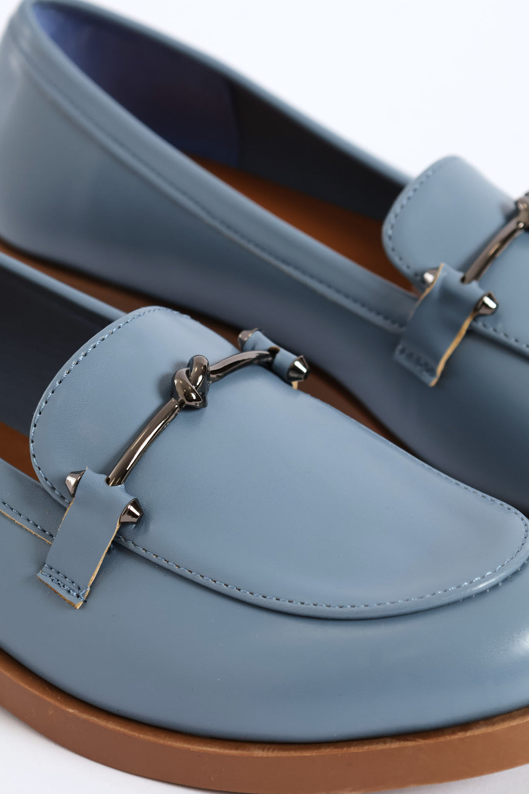 Knot Metal Trim Loafer - Duck Egg