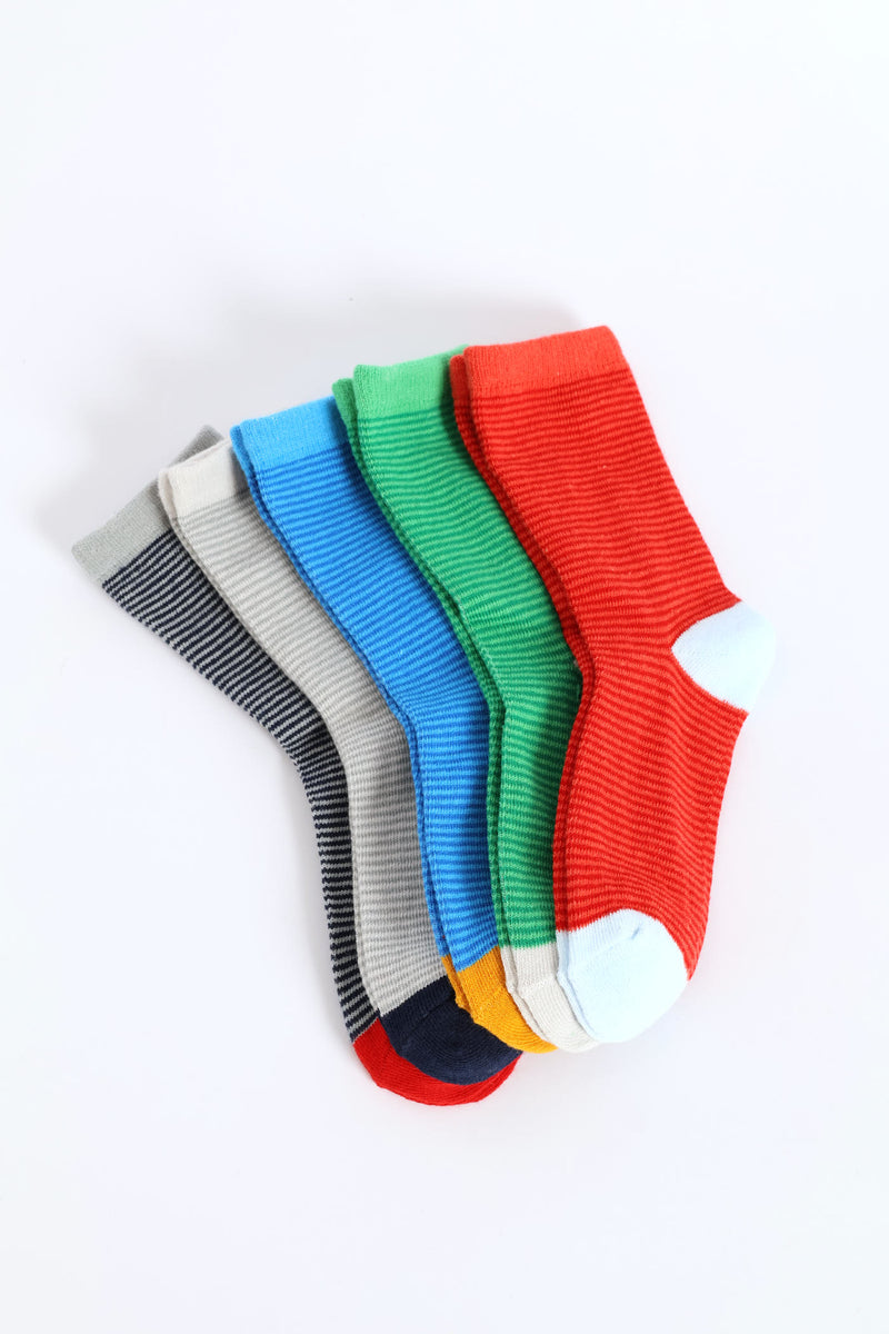 Pre-Boys 5 Pack Happi Anklet Socks - Multi