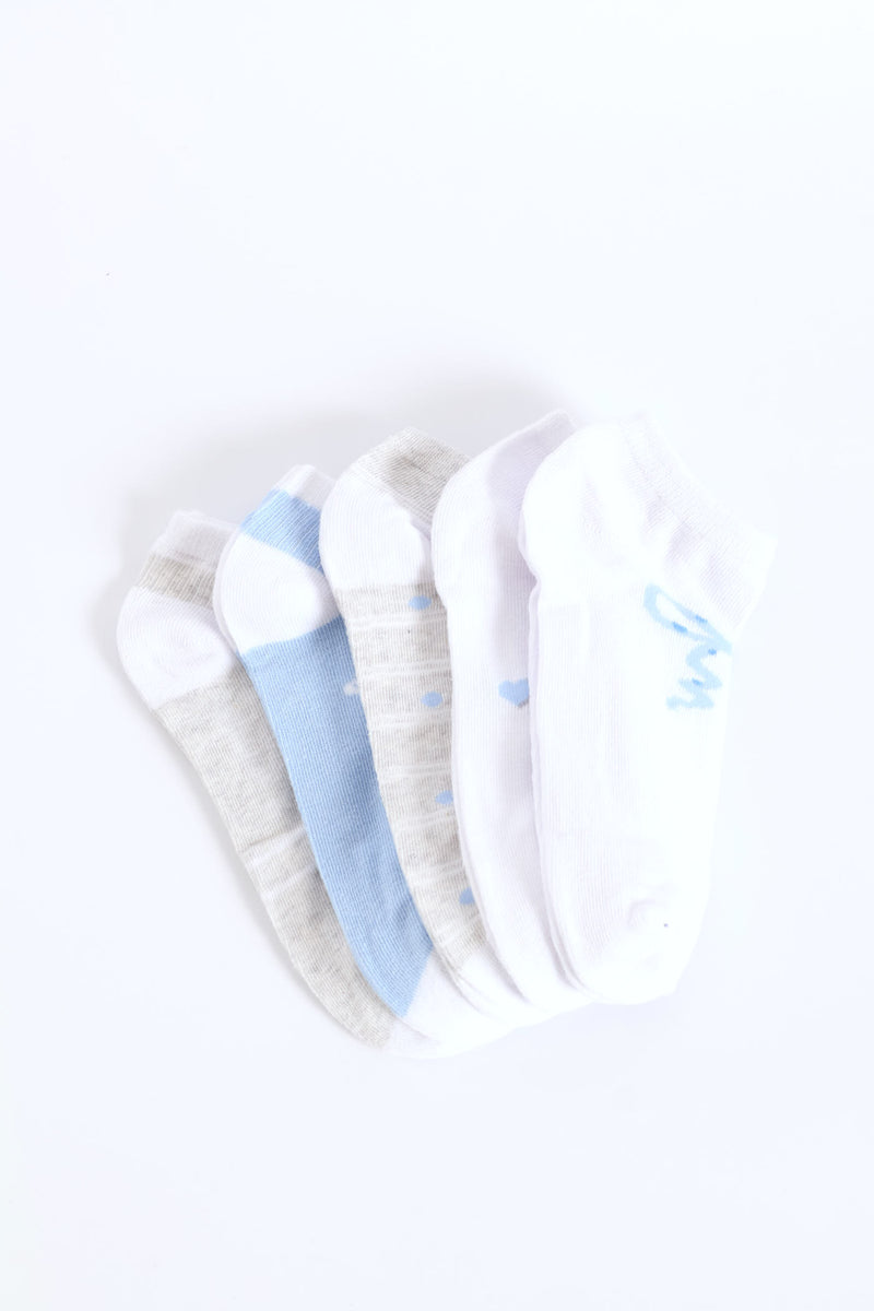 5 Pack Bows Low Cut Socks - Multi