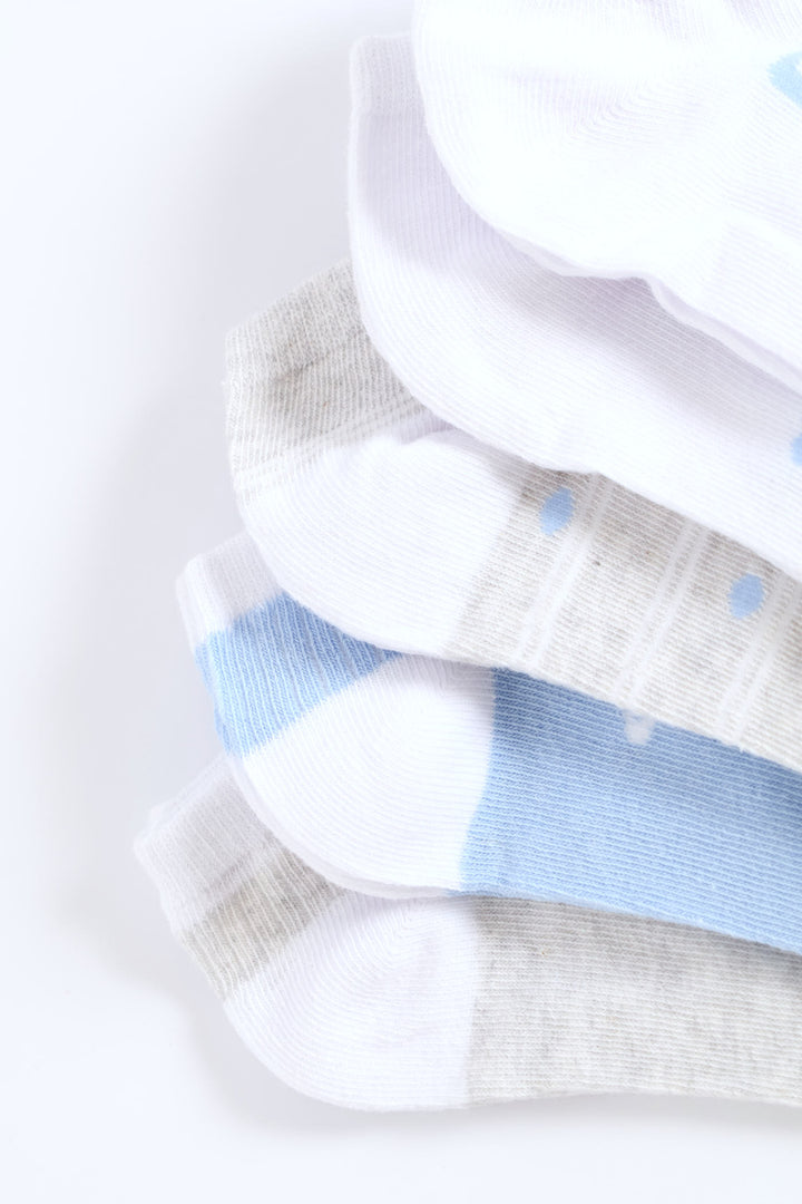 5 Pack Bows Low Cut Socks - Multi