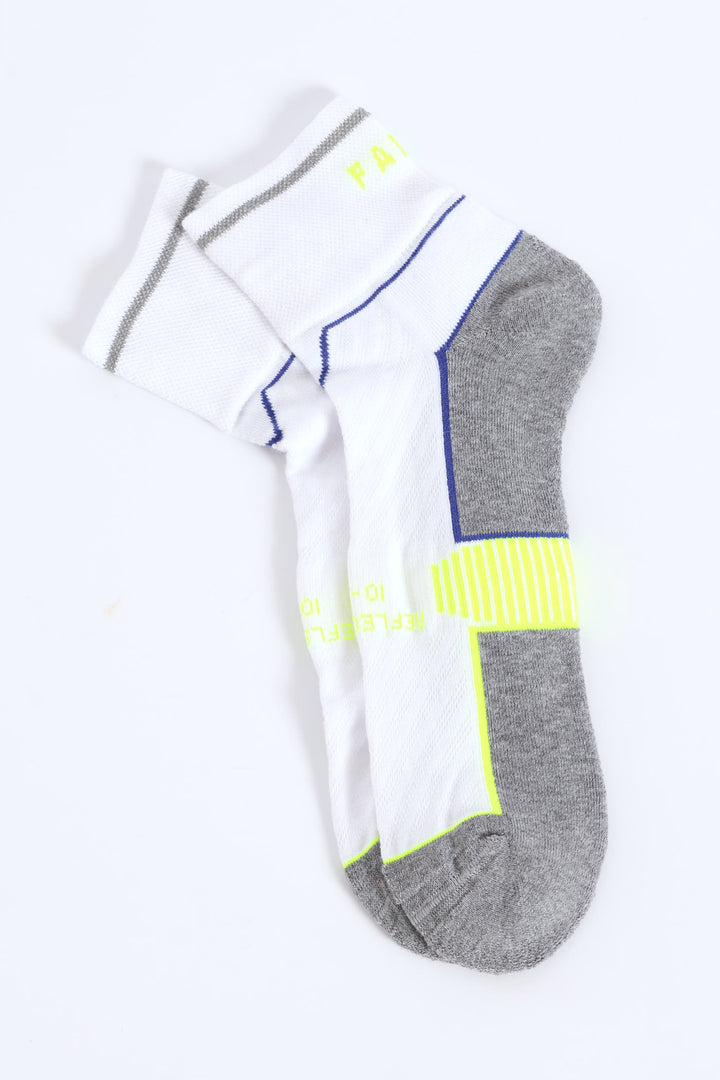 Reflective Runner Socks - White