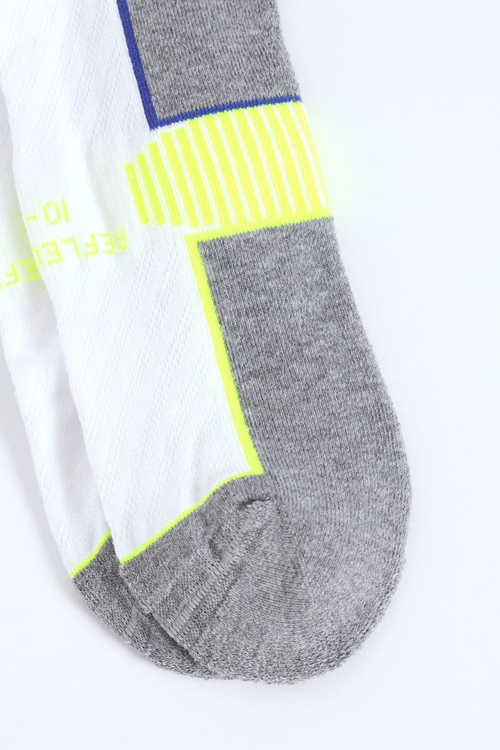 Reflective Runner Socks - White