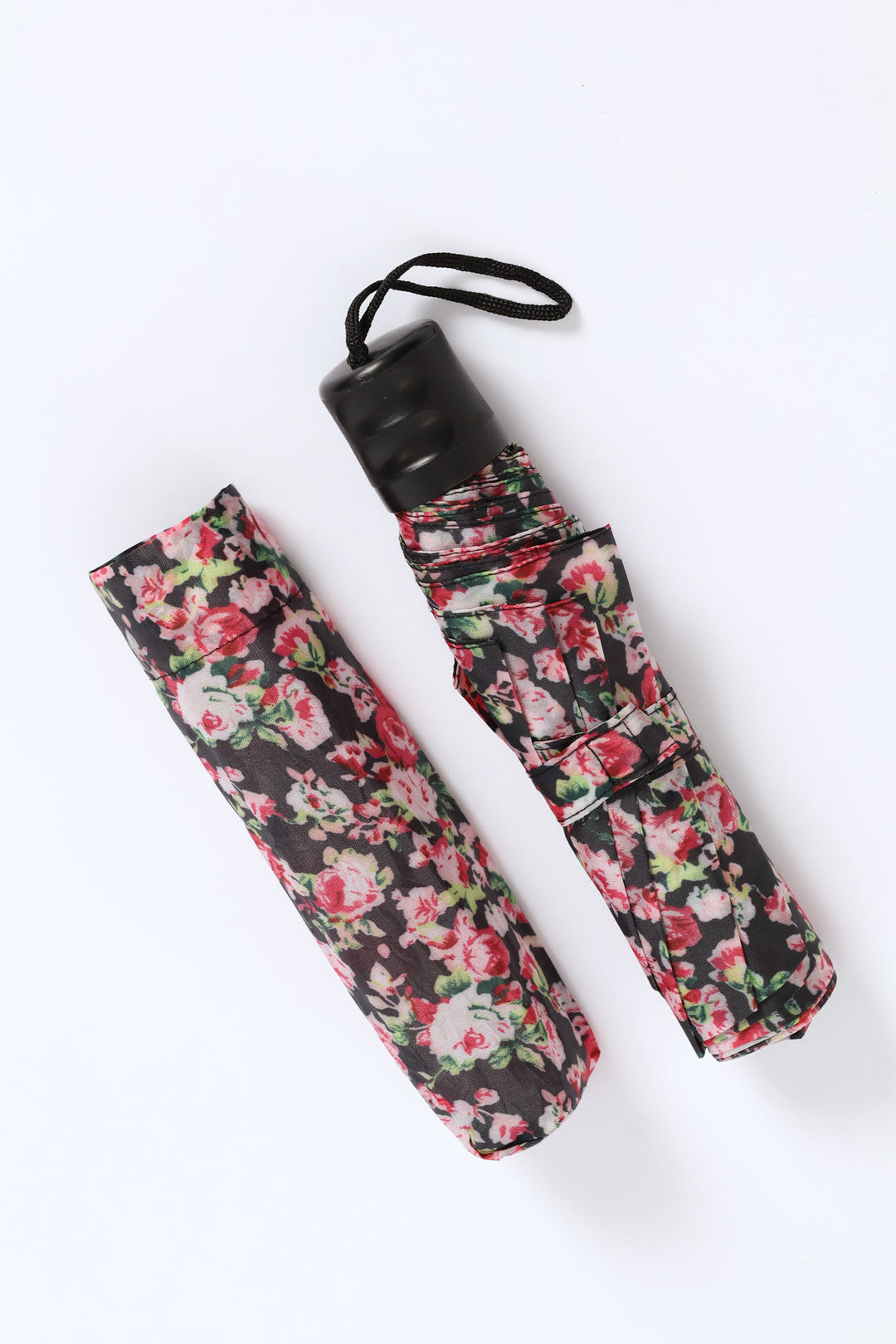 Mini 2 Fold Manual Open Print Umbrella - Pink