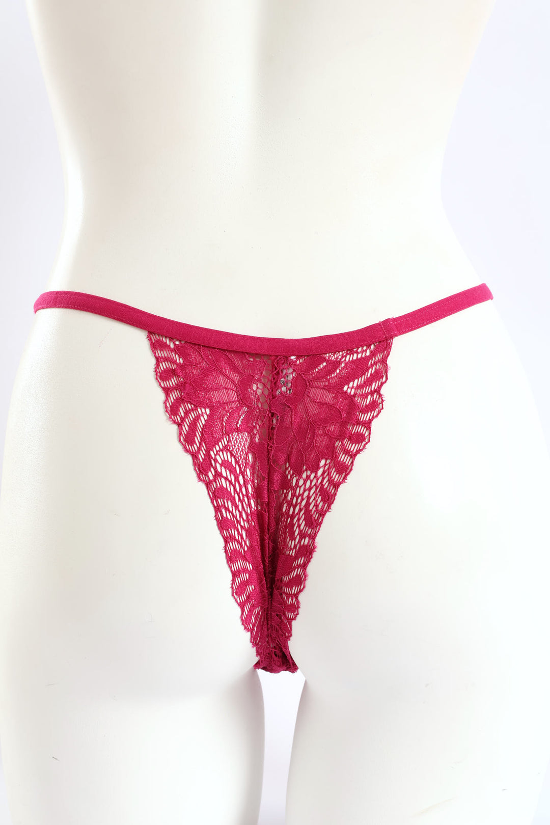 3 Pack Galloon Lace Brazilian Panties - Raspberry/Maroon/Chai Melange