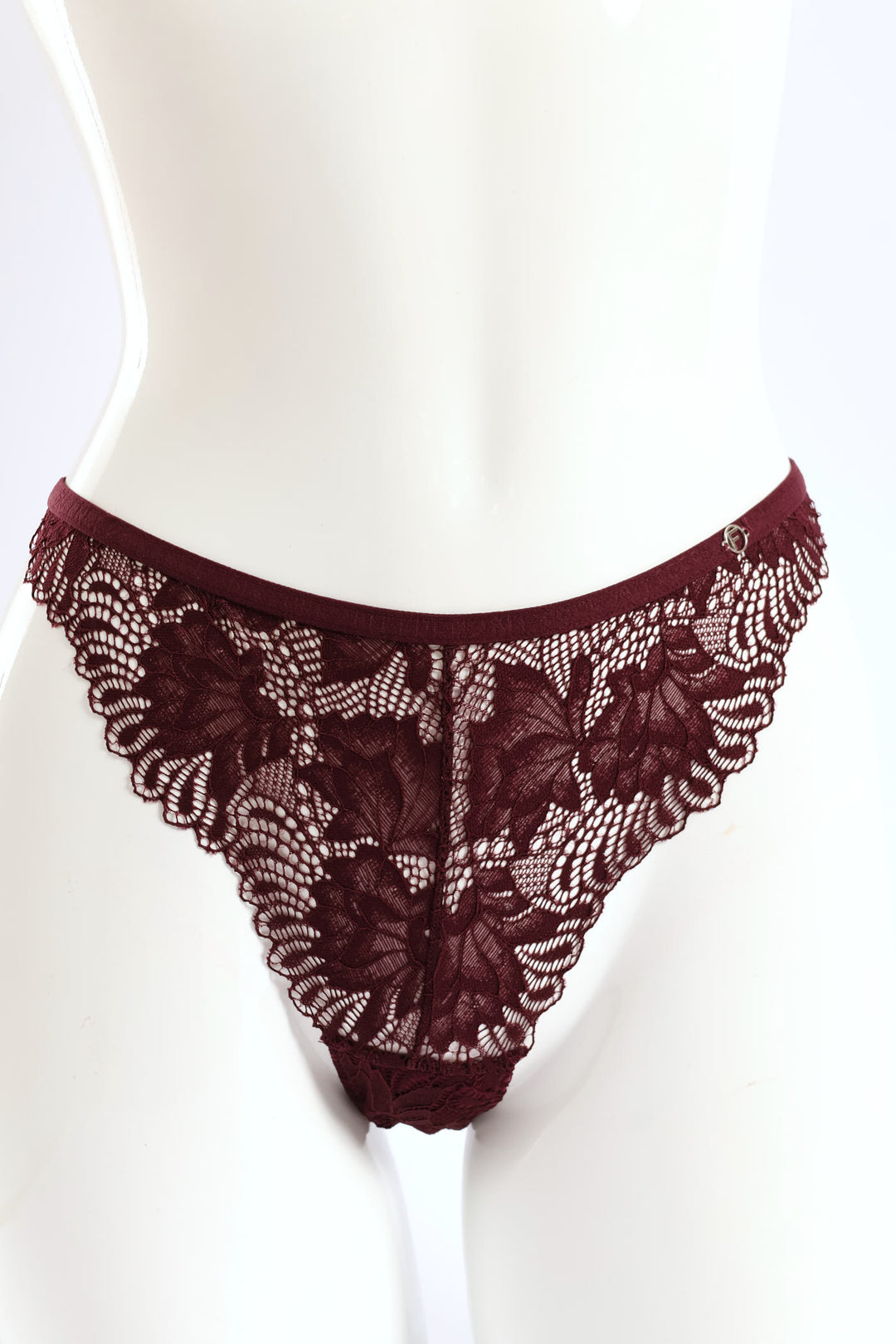 3 Pack Galloon Lace Brazilian Panties - Raspberry/Maroon/Chai Melange