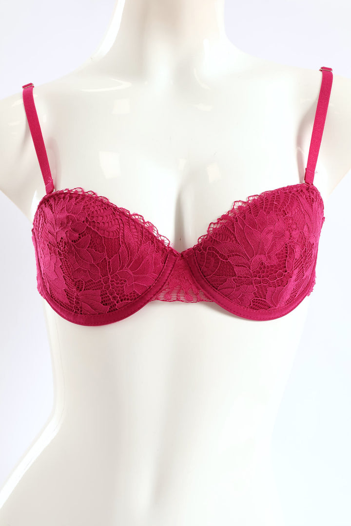 2 Pack Galloon Lace Multi Way Bra - Raspberry/Maroon