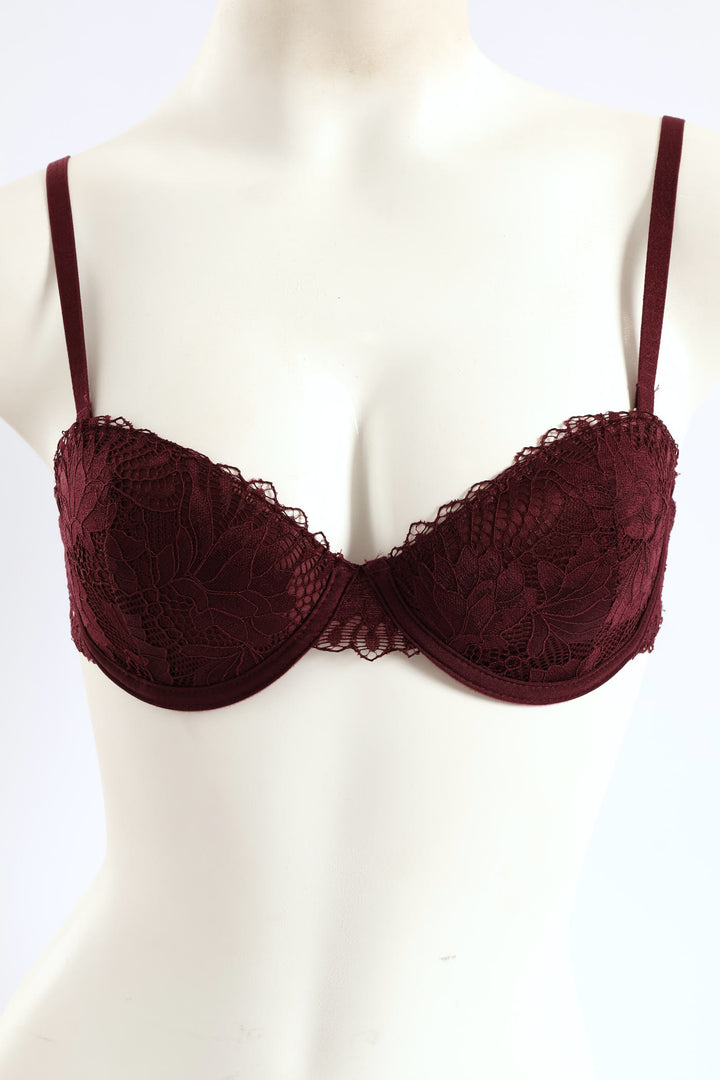 2 Pack Galloon Lace Multi Way Bra - Raspberry/Maroon