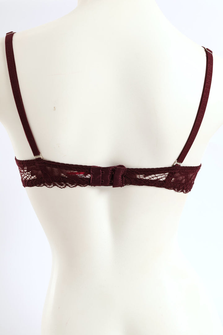 2 Pack Galloon Lace Multi Way Bra - Raspberry/Maroon
