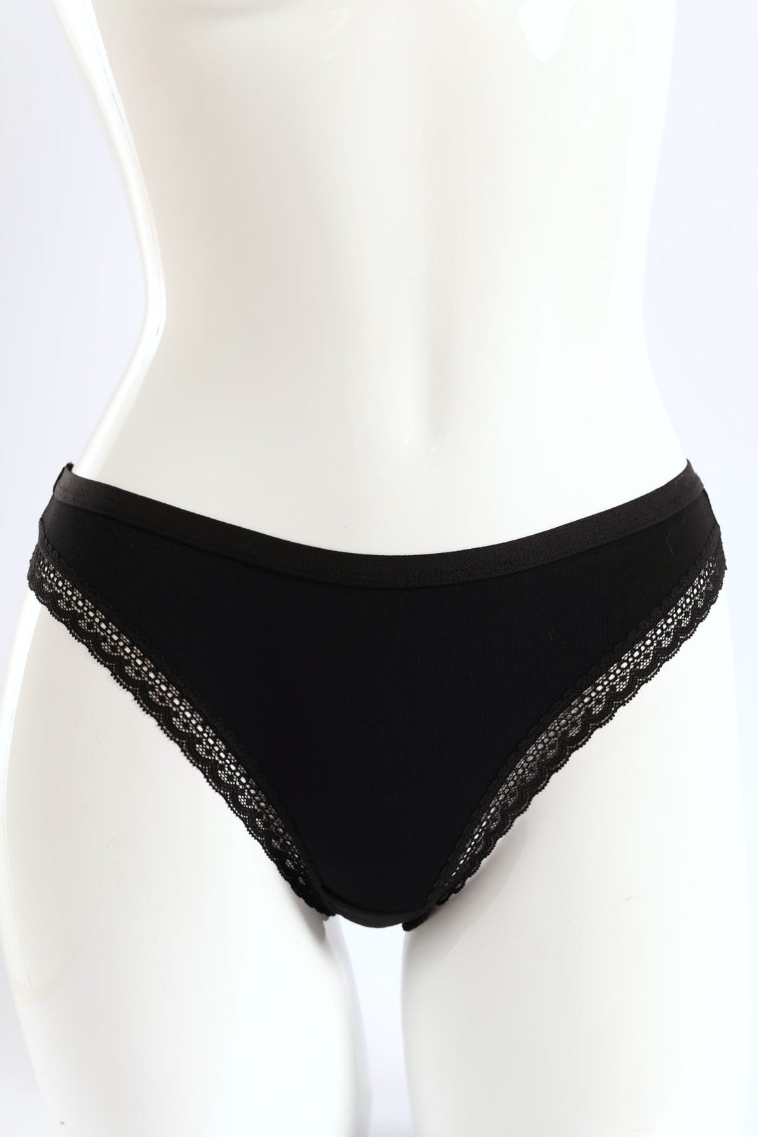 3 Pack Cotton Brazilian Panties - Grey Melange/White/Black