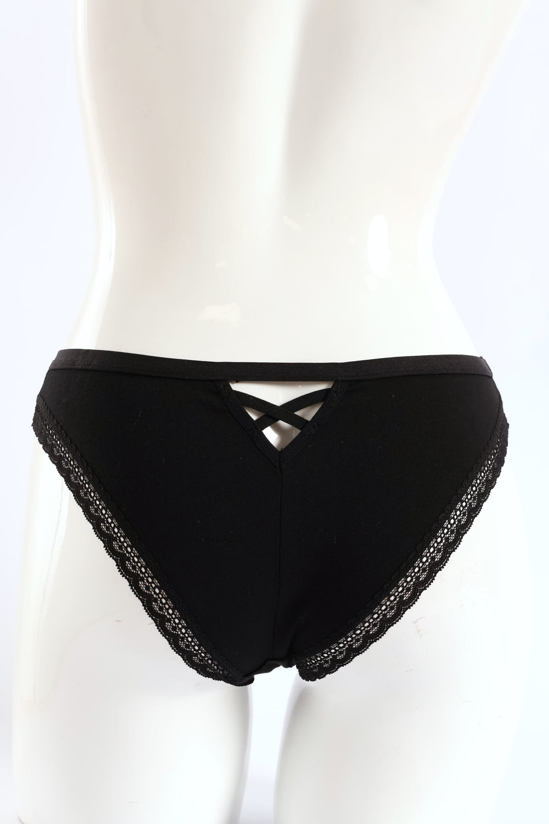 3 Pack Cotton Brazilian Panties - Grey Melange/White/Black