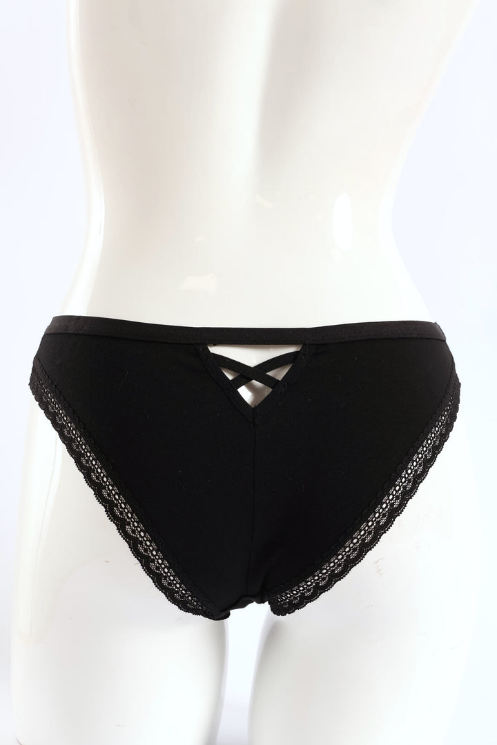 3 Pack Cotton Brazilian Panties - Grey Melange/White/Black