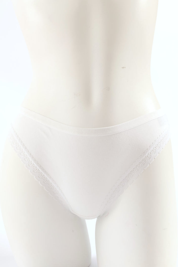 3 Pack Cotton Brazilian Panties - Grey Melange/White/Black