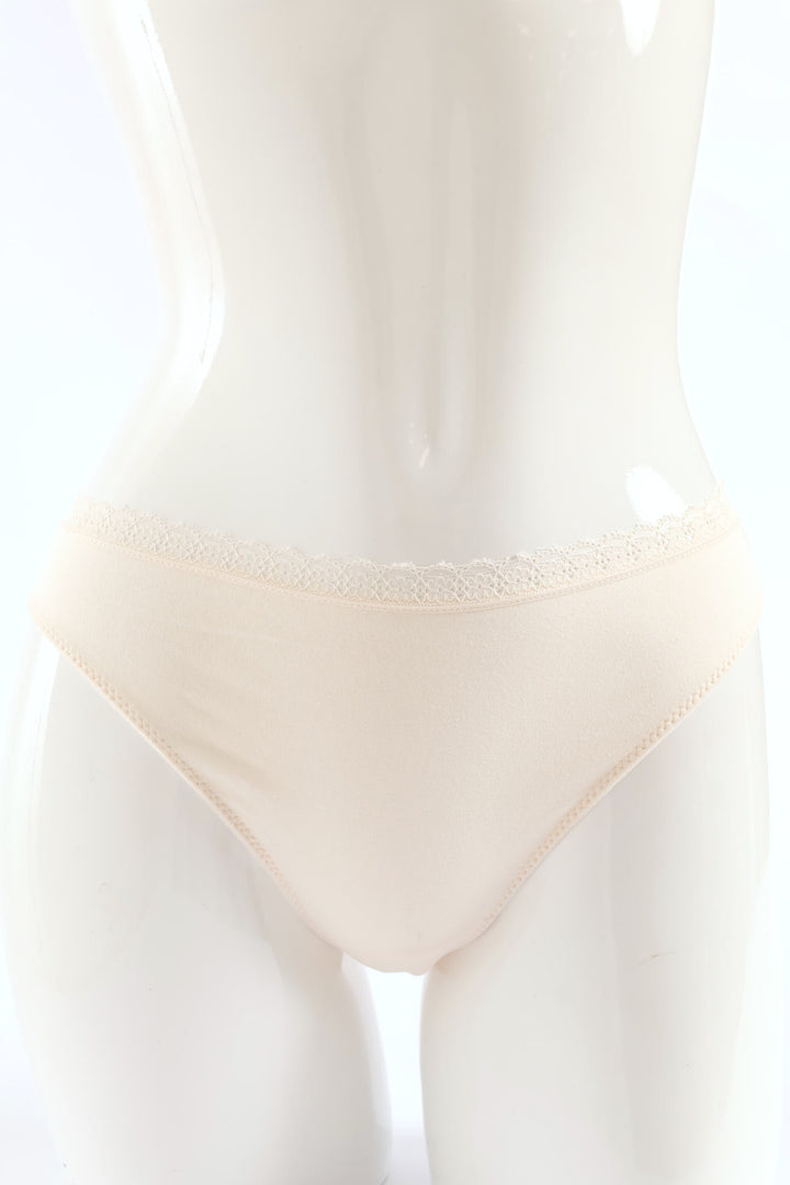 3 Pack Cotton Thong Panties - Powder Pink/Cream Melange/Navy