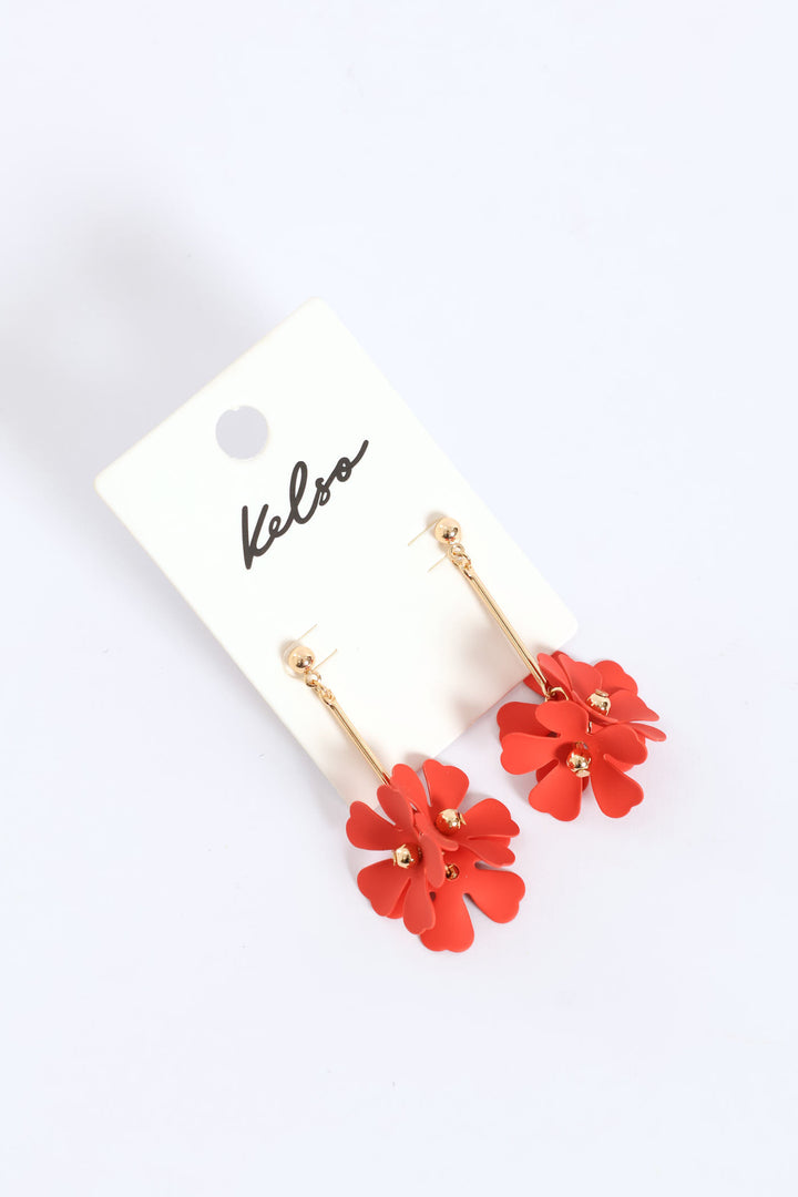 3 Petal Drop Earrings - Gold
