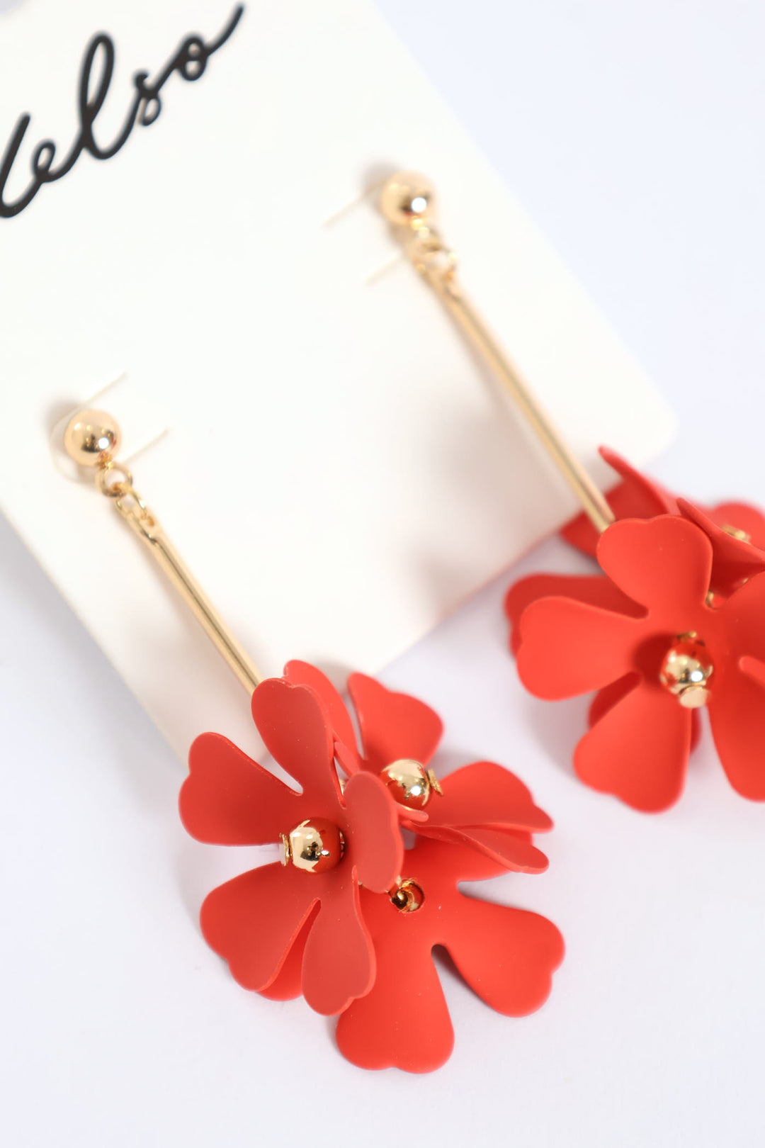 3 Petal Drop Earrings - Gold