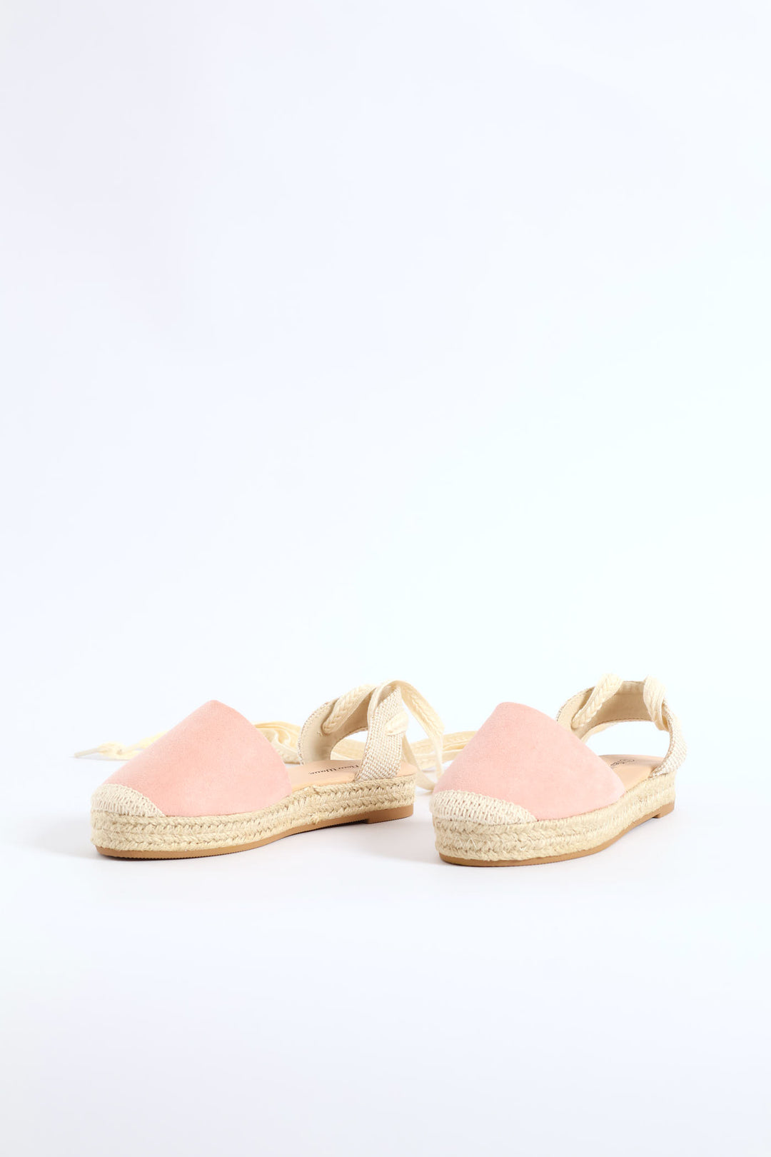Girls Espadrille Ankle Tie Pump - Blush