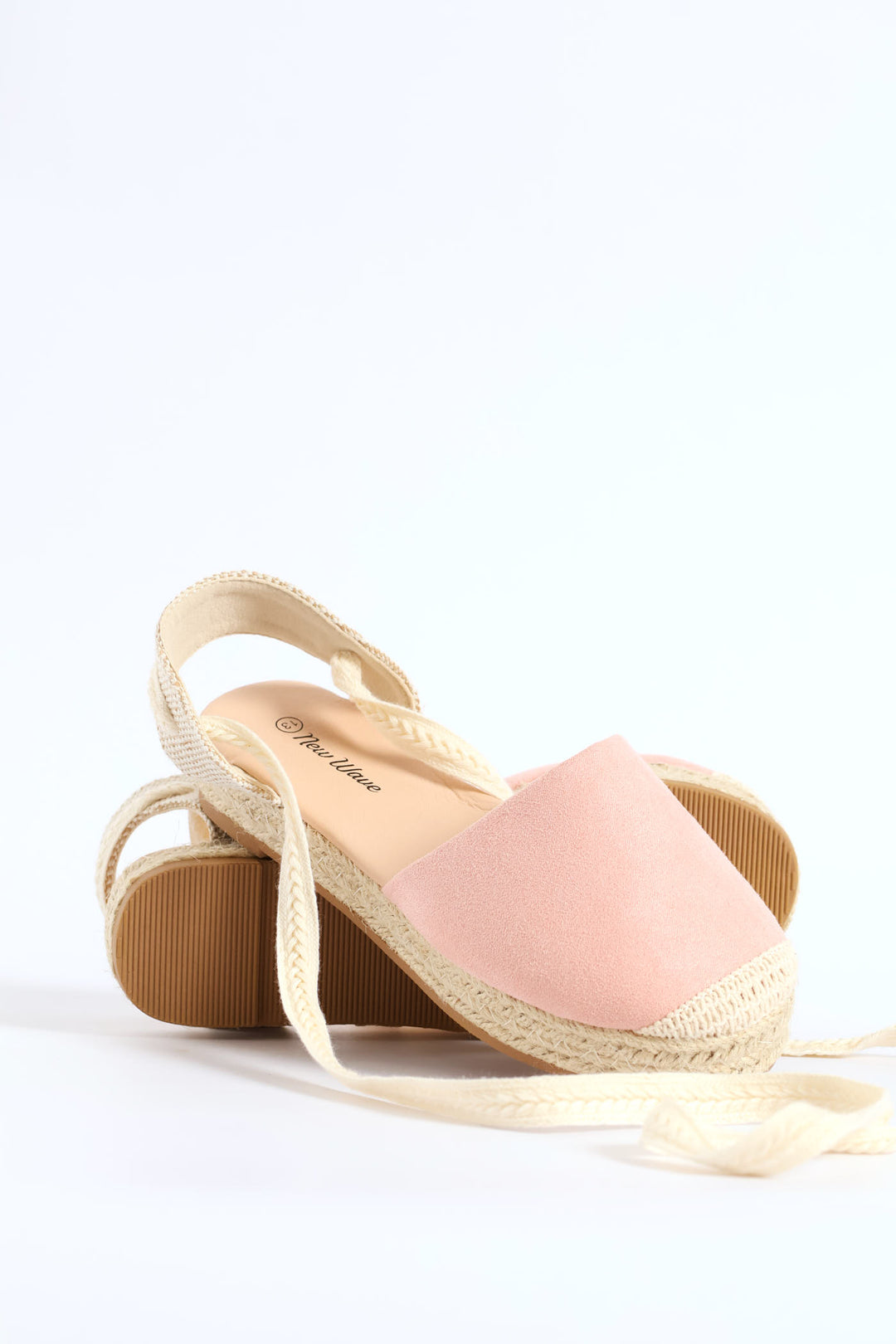 Girls Espadrille Ankle Tie Pump - Blush