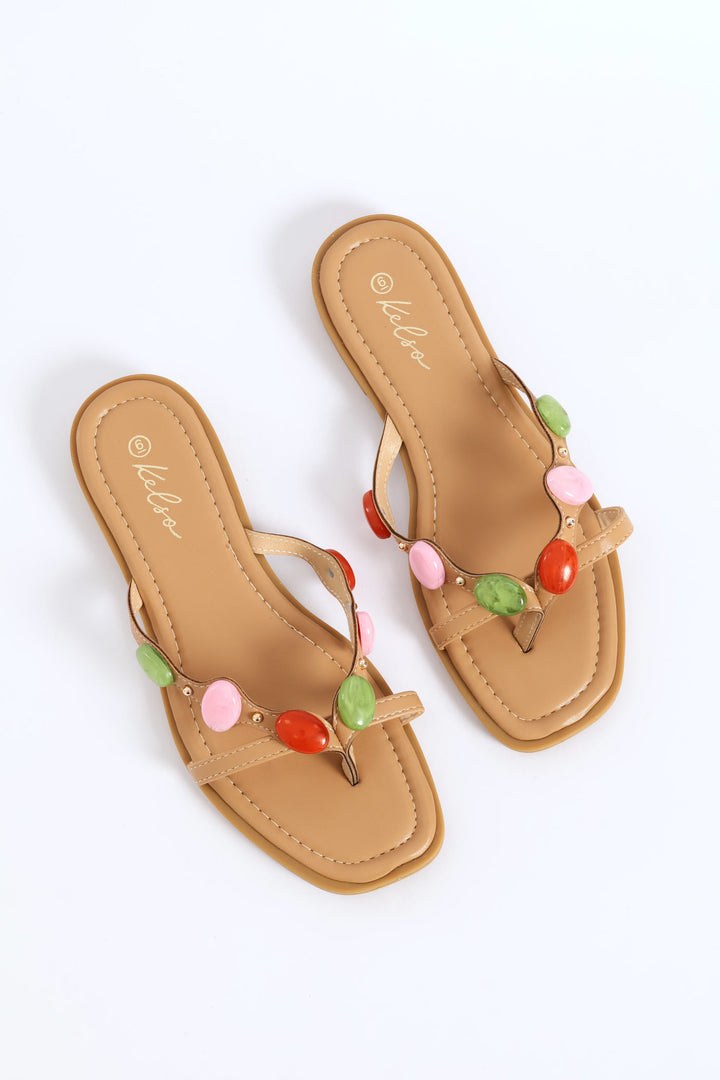Beaded Thong Sandal - Multi