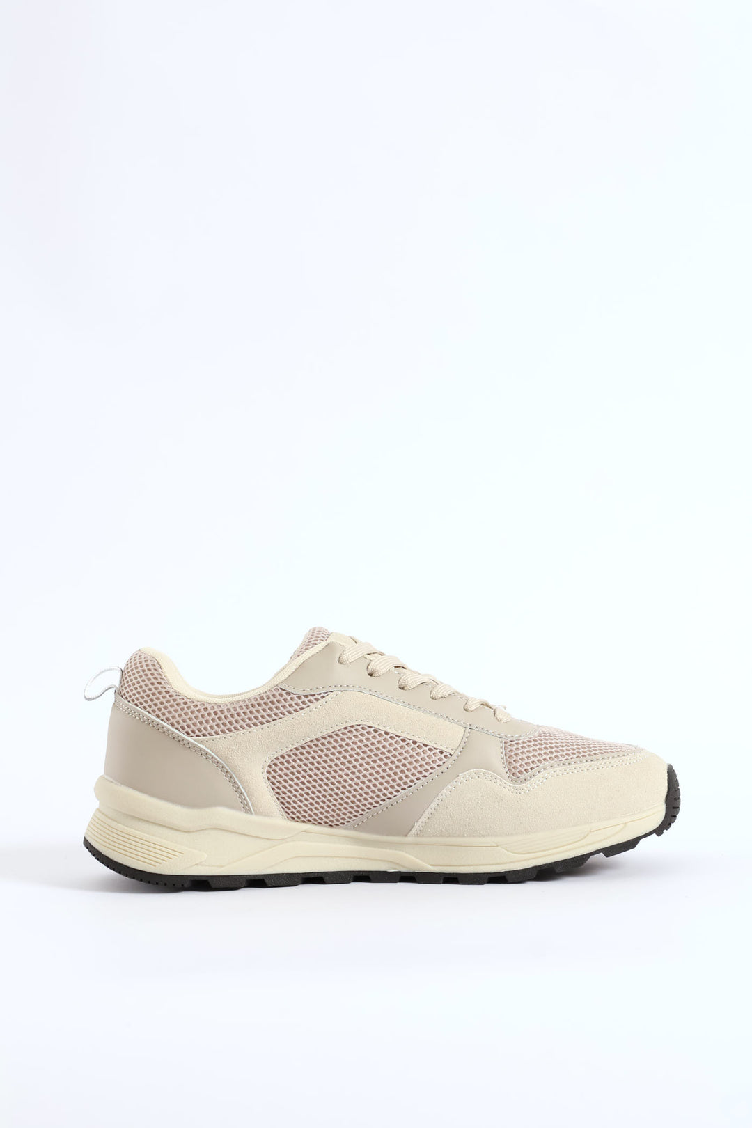 Multi Panelled Smart Casual Sneaker - Beige