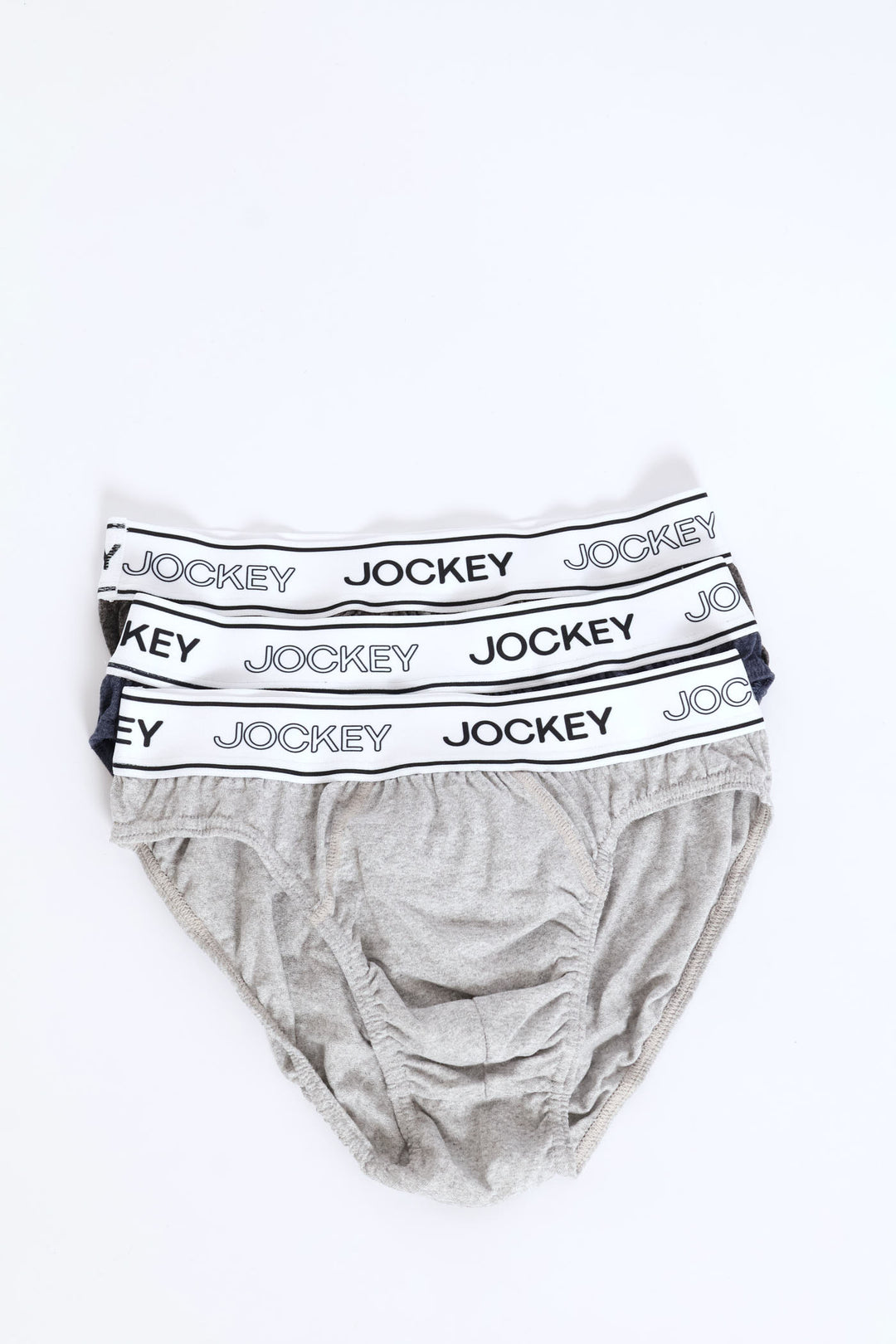 3 Pack Mono Elastic Briefs - Grey/Indigo/Charcoal