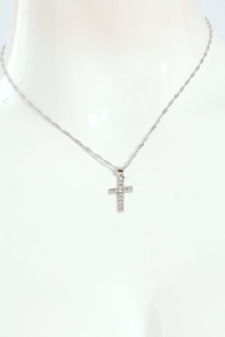 Pendant Cross Necklace - Silver
