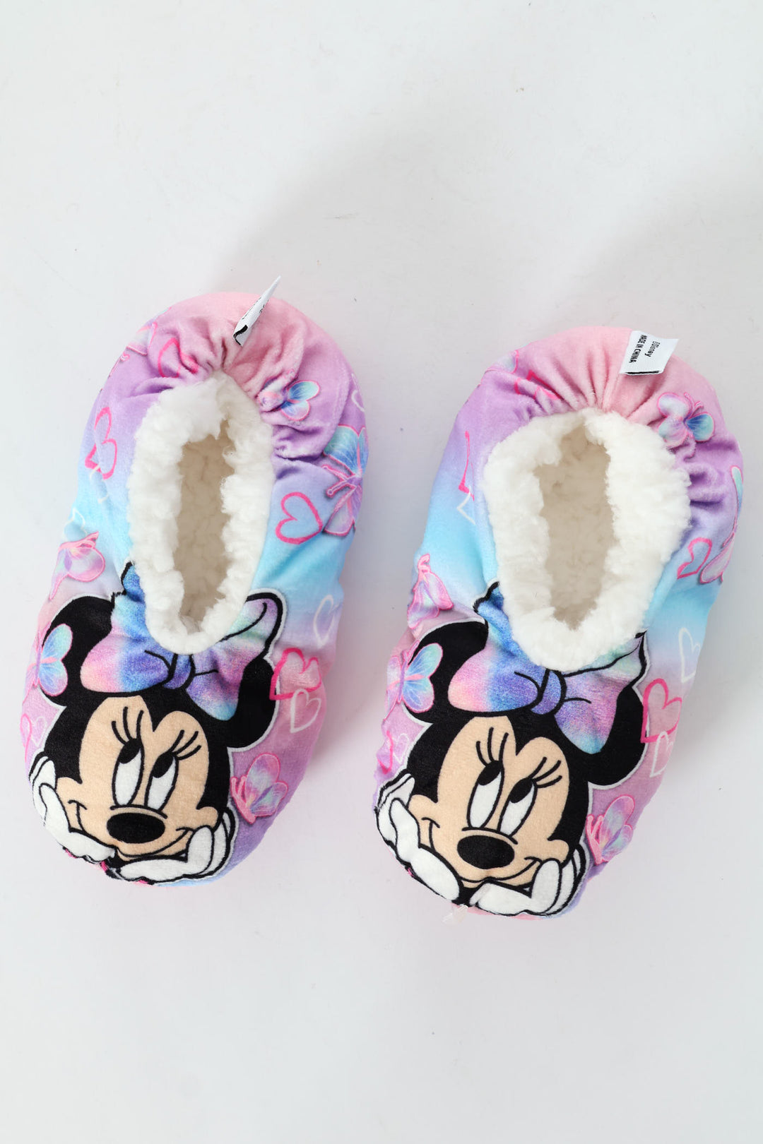 Pre-Girls Minnie Mouse Sherpa Slippers - Pink