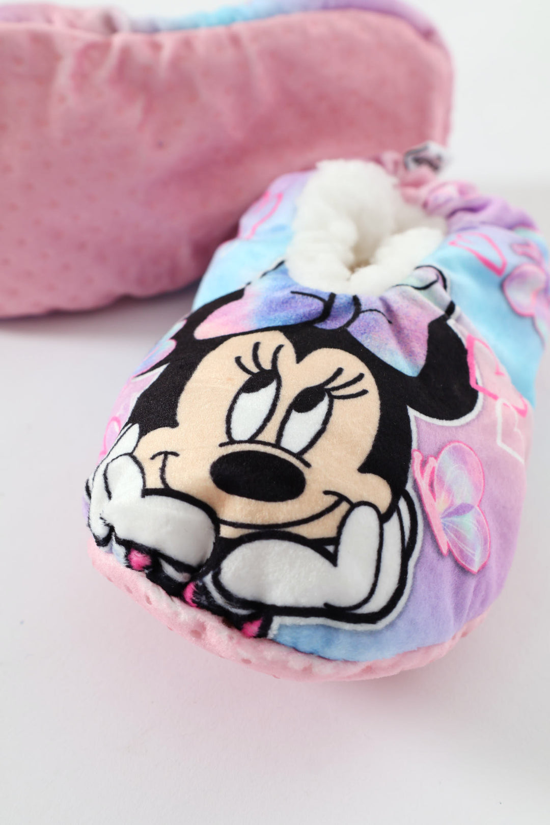 Pre-Girls Minnie Mouse Sherpa Slippers - Pink