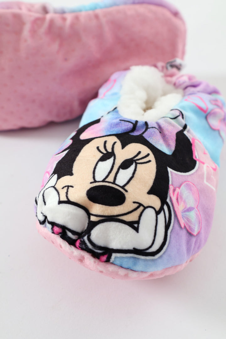 Pre-Girls Minnie Mouse Sherpa Slippers - Pink