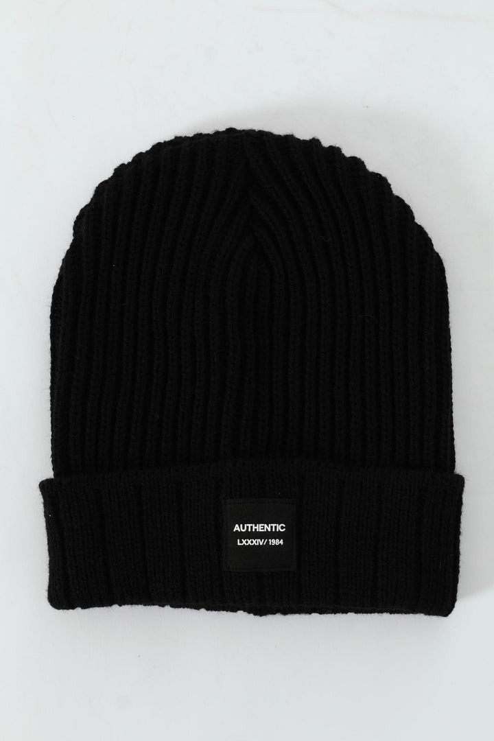 Authentic Rib Beanie - Black