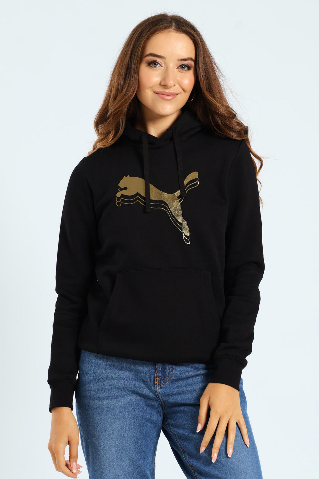 Metallic Fleece Hoodie - Black
