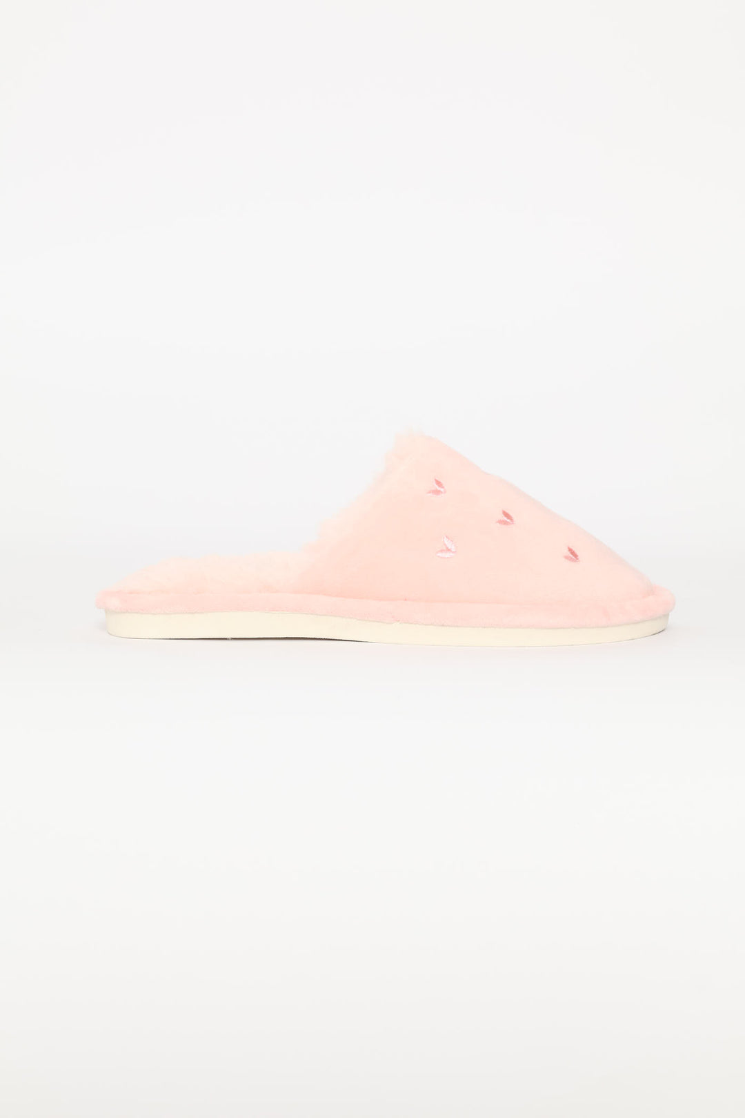 Small Embroidered Hearts Slipper - Pink