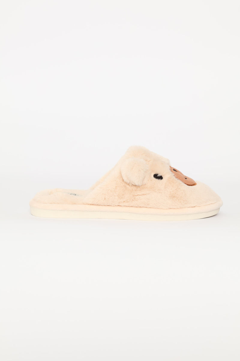Bear Novelty Slipper - Natural