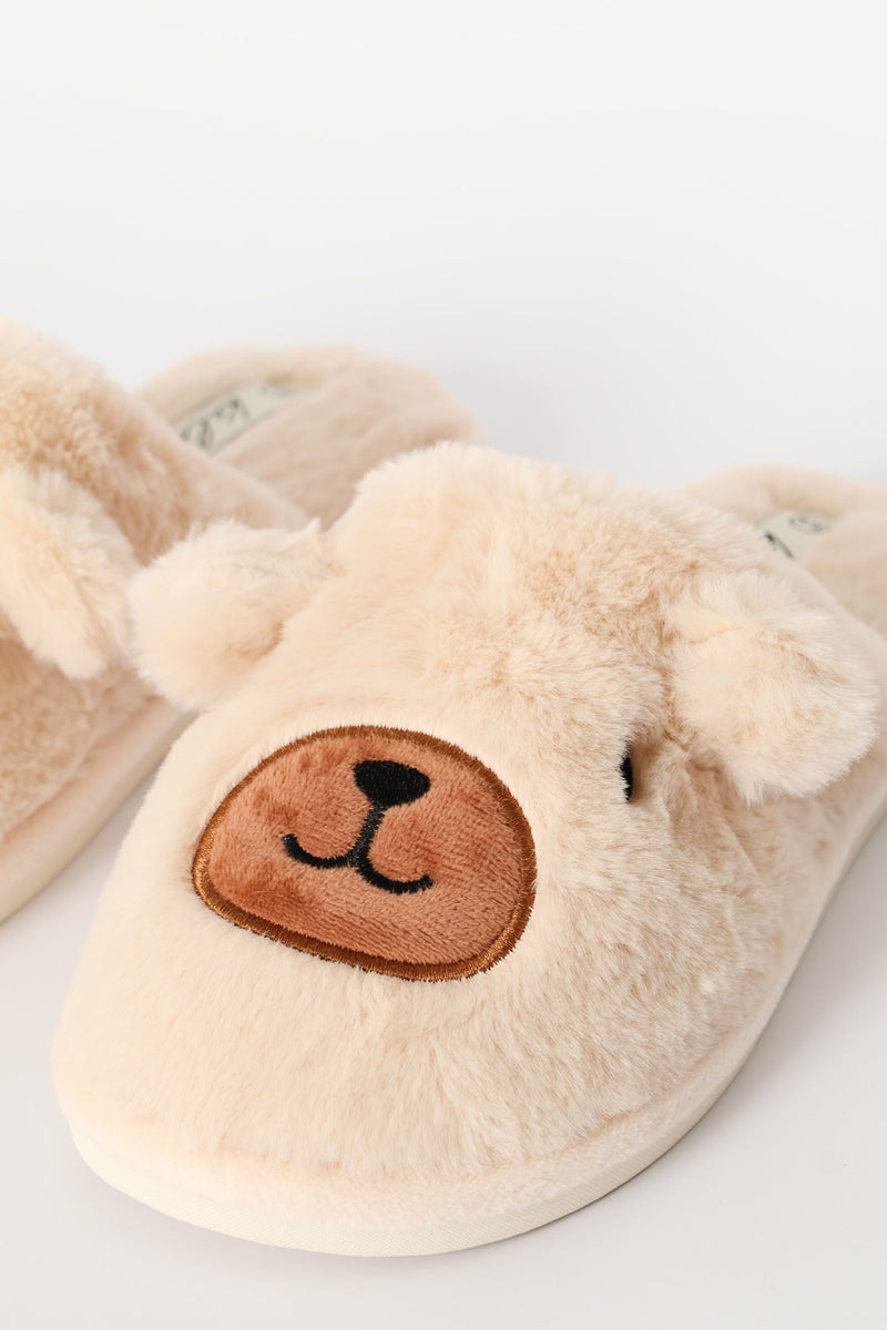 Bear Novelty Slipper - Natural