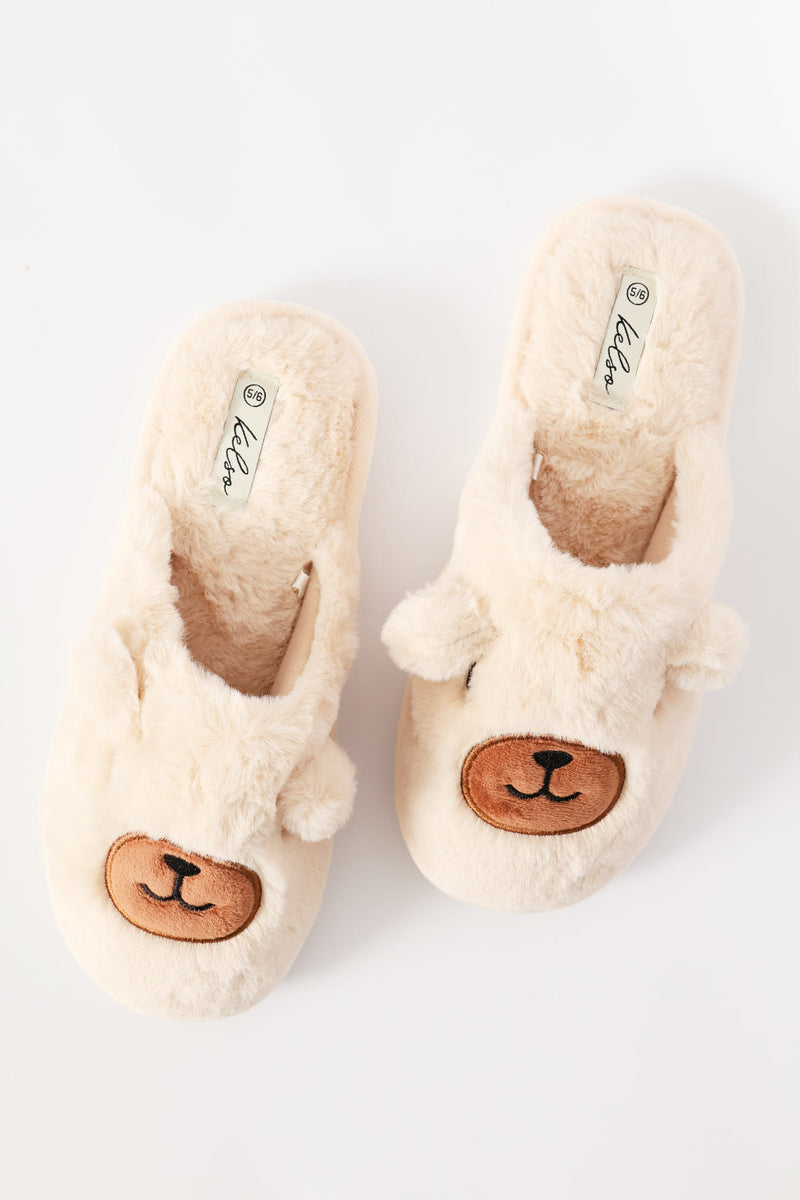 Bear Novelty Slipper - Natural