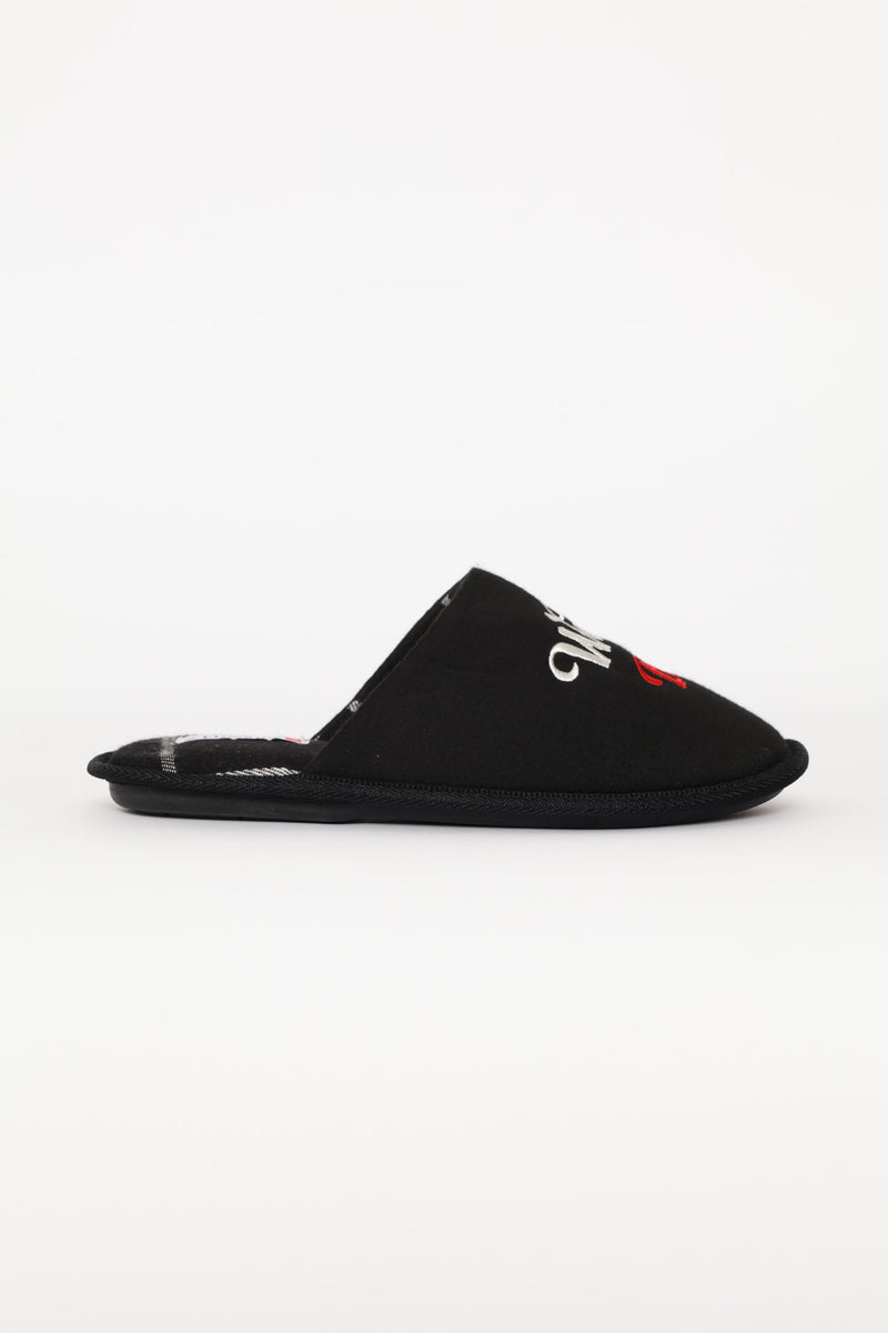 Worlds Best Dad Open Back Slipper - Black/Grey