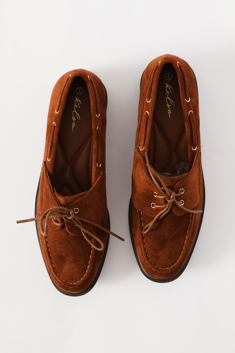Lace Up Boat Shoe - Chocolate