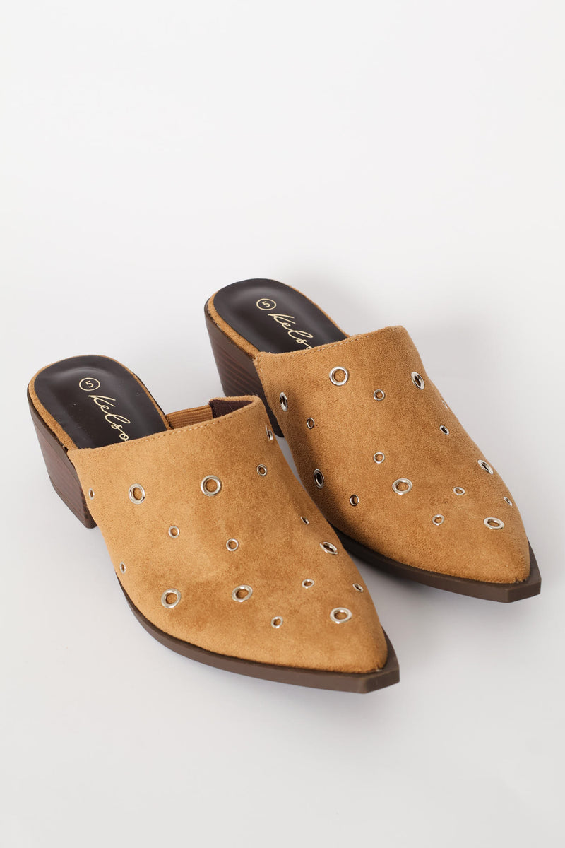 Eyelet Detail Clog - Stone