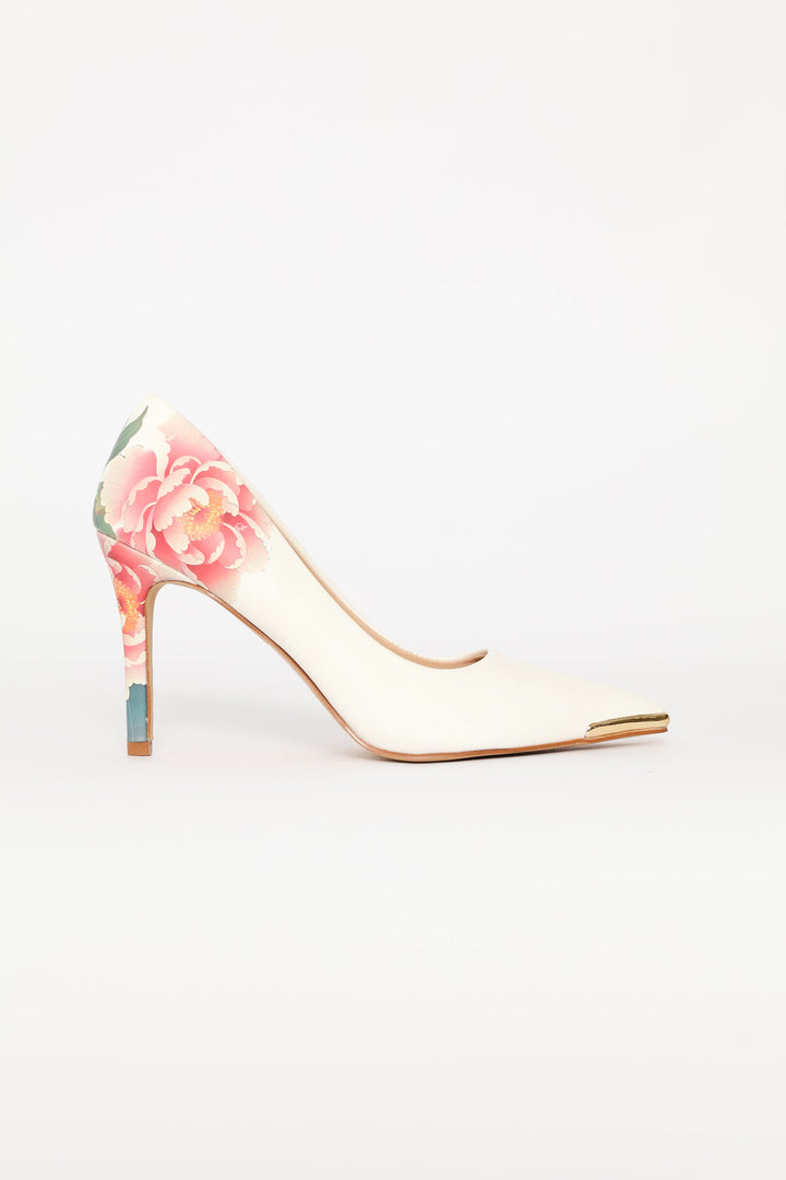 Floral Back Printed Court Heel - Multi