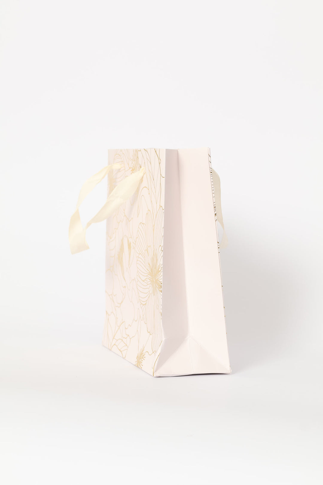 Gold Foil Floral Gift Bag - Blush