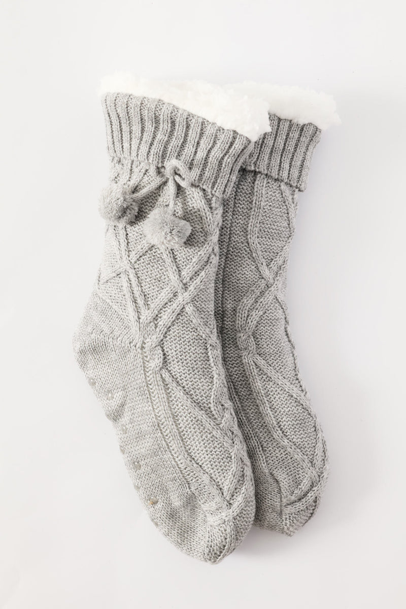 Winter Bed Socks - Grey