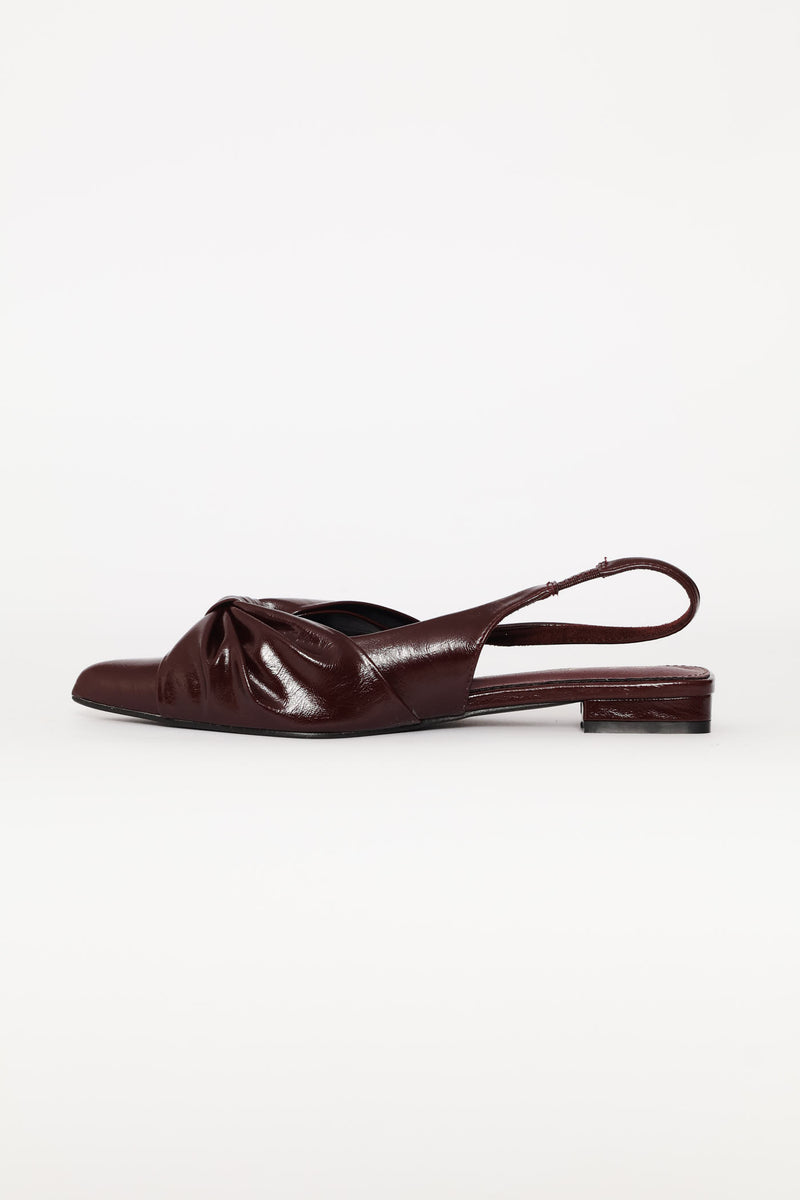 Pointy Slingback With Bow - Burgundy