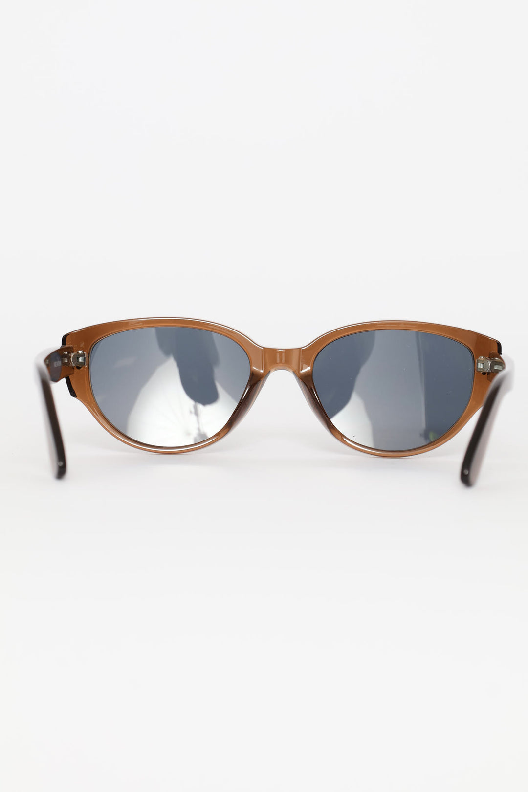 Narrow Oval Catseye Frame Sunglasses - Light Brown
